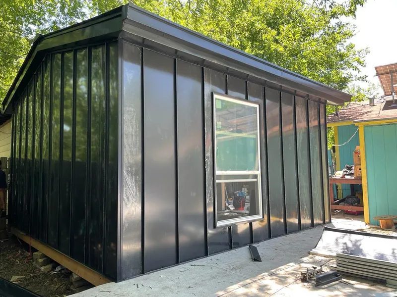 Black standing seam metal wall panels for Metal Roof Installation in Woodlake